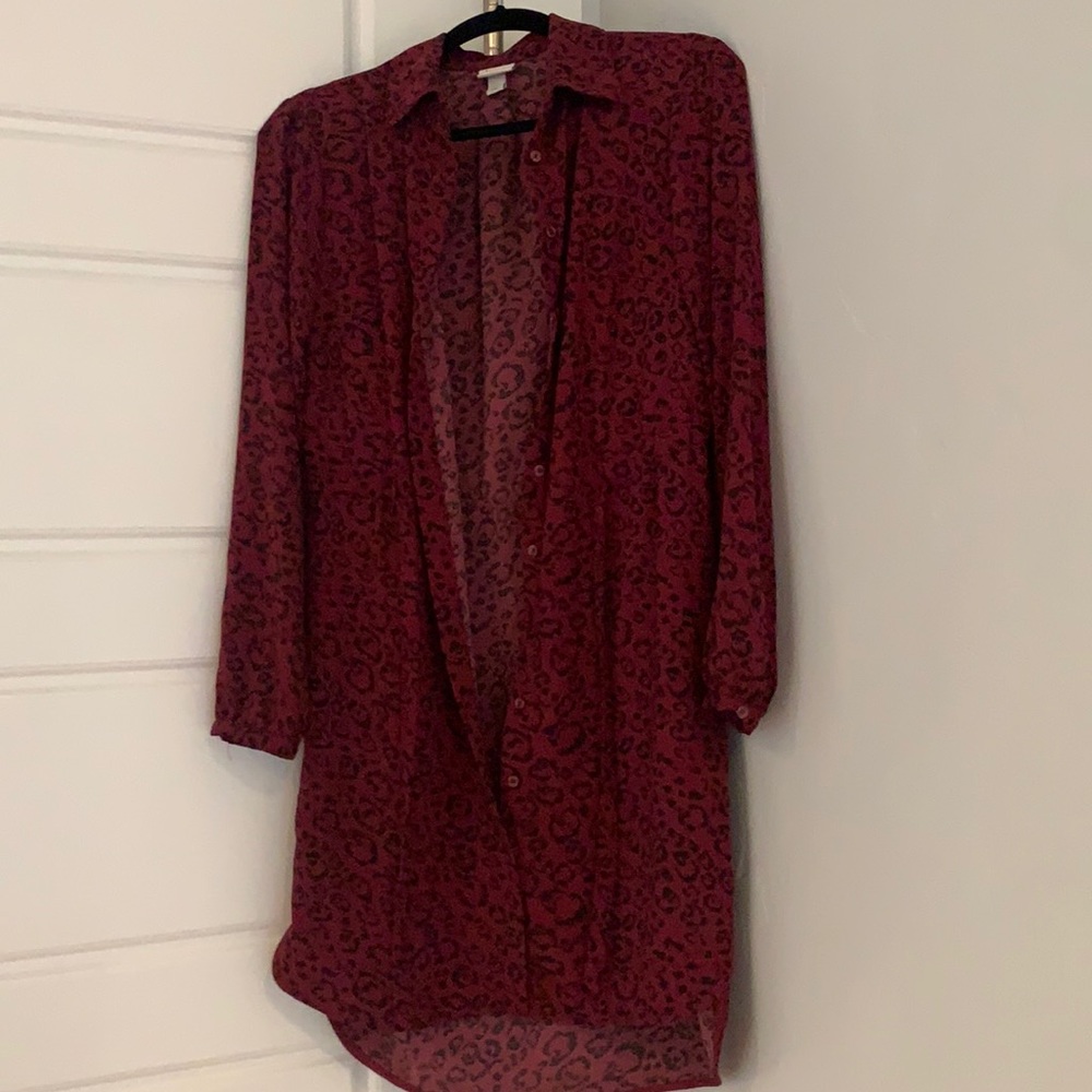 A New Day Burgundy Shirt Dress